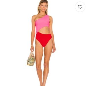Celine Beach Riot Color Block one piece